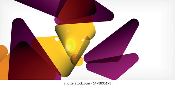 Triangle geometric background in trendy style on light background. Retro vector illustration. Colorful bright. Trendy modern style. Vector business illustration. Geometric template.