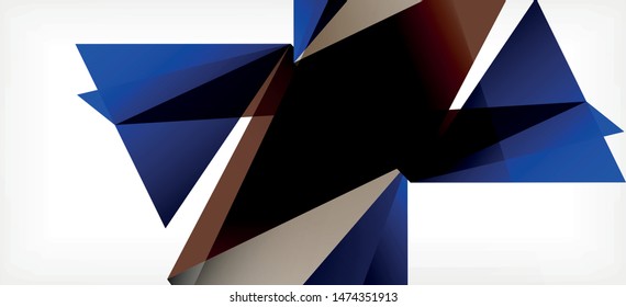 Triangle geometric background in trendy style on light background. Retro vector illustration. Colorful bright. Trendy modern style. Vector business illustration. Geometric template.
