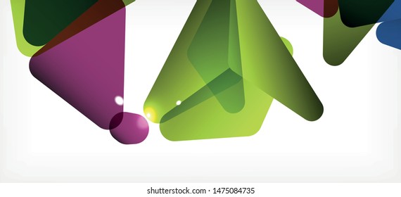 Triangle geometric background in trendy style on light background. Retro vector illustration. Colorful bright. Trendy modern style. Vector business illustration. Geometric template.