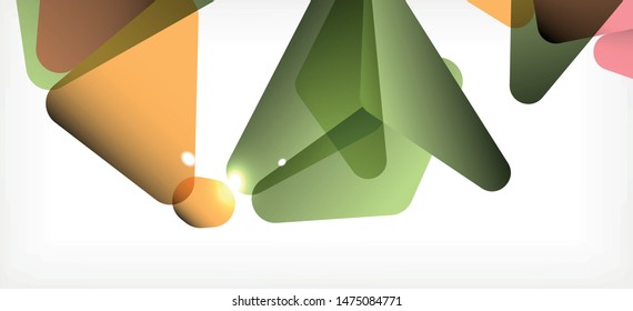 Dreieckiger geometrischer Hintergrund im trendigen Stil auf hellem Hintergrund. Retro, Vektorgrafik. Farbenfroh. Moderner Stil. Vektorgrafik für Geschäftsaktivitäten. Geometrische Vorlage.