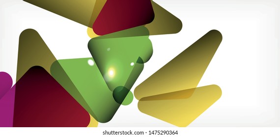 Fondo geométrico triangular de estilo moderno sobre fondo claro. Ilustración vectorial retro. Brillante y colorido. Moderna y de diseño. Ilustración empresarial de vectores. Plantilla geométrica.