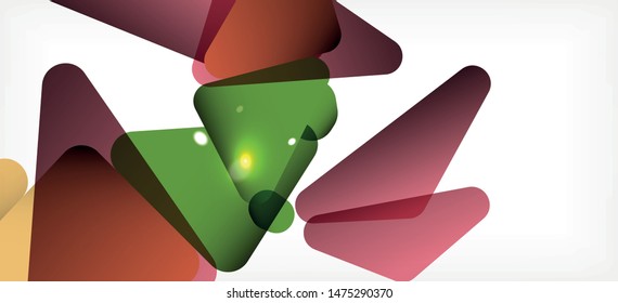 Triangle geometric background in trendy style on light background. Retro vector illustration. Colorful bright. Trendy modern style. Vector business illustration. Geometric template.
