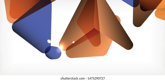 Triangle geometric background in trendy style on light background. Retro vector illustration. Colorful bright. Trendy modern style. Vector business illustration. Geometric template.