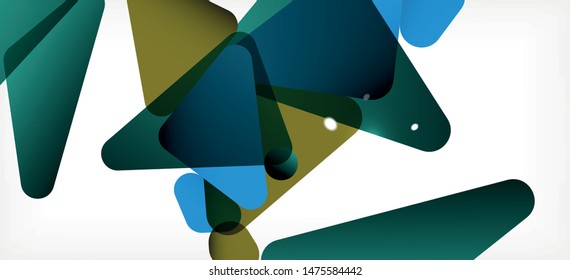 Triangle geometric background in trendy style on light background. Retro vector illustration. Colorful bright. Trendy modern style. Vector business illustration. Geometric template.