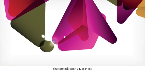 Triangle geometric background in trendy style on light background. Retro vector illustration. Colorful bright. Trendy modern style. Vector business illustration. Geometric template.