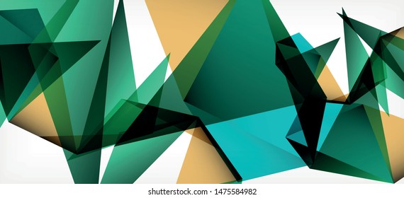 Triangle geometric background in trendy style on light background. Retro vector illustration. Colorful bright. Trendy modern style. Vector business illustration. Geometric template.