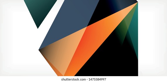 Triangle geometric background in trendy style on light background. Retro vector illustration. Colorful bright. Trendy modern style. Vector business illustration. Geometric template.