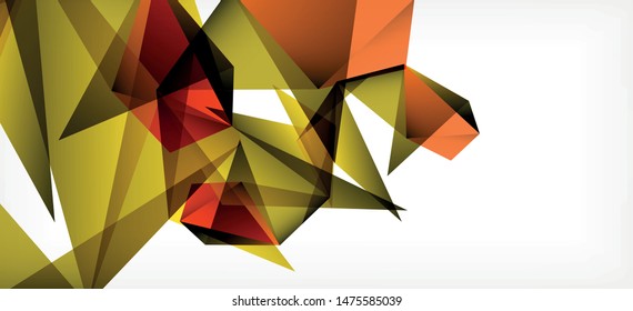 Triangle geometric background in trendy style on light background. Retro vector illustration. Colorful bright. Trendy modern style. Vector business illustration. Geometric template.