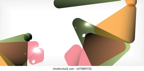 Triangle geometric background in trendy style on light background. Retro vector illustration. Colorful bright. Trendy modern style. Vector business illustration. Geometric template.