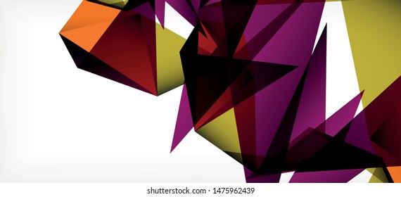 Triangle geometric background in trendy style on light background. Retro vector illustration. Colorful bright. Trendy modern style. Vector business illustration. Geometric template.