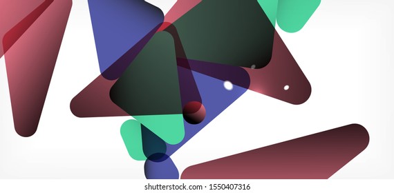 Triangle geometric background in trendy style on light background. Retro vector illustration. Colorful bright. Trendy modern style. Vector business illustration. Geometric template.