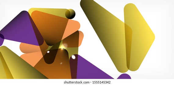 Triangle geometric background in trendy style on light background. Retro vector illustration. Colorful bright. Trendy modern style. Vector business illustration. Geometric template.