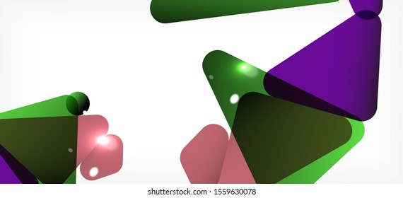 Triangle geometric background in trendy style on light background. Retro vector illustration. Colorful bright. Trendy modern style. Vector business illustration. Geometric template.