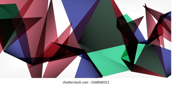 Triangle geometric background in trendy style on light background. Retro vector illustration. Colorful bright. Trendy modern style. Vector business illustration. Geometric template.