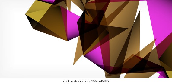 Triangle geometric background in trendy style on light background. Retro vector illustration. Colorful bright. Trendy modern style. Vector business illustration. Geometric template.