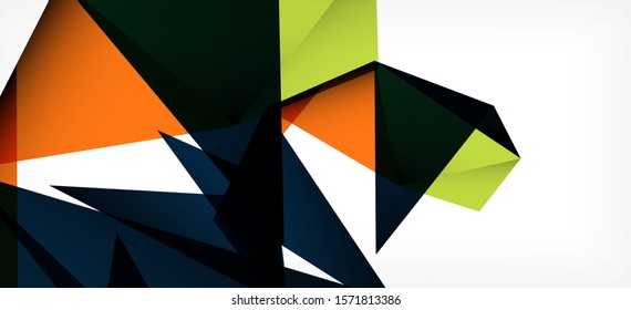 Triangle geometric background in trendy style on light background. Retro vector illustration. Colorful bright. Trendy modern style. Vector business illustration. Geometric template.