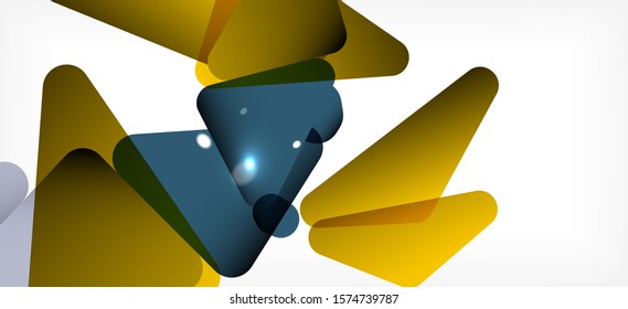 Triangle geometric background in trendy style on light background. Retro vector illustration. Colorful bright. Trendy modern style. Vector business illustration. Geometric template.