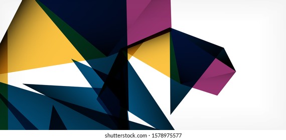 Fondo geométrico triangular de estilo moderno sobre fondo claro. Ilustración vectorial retro. Brillante y colorido. Moderna y de diseño. Ilustración empresarial de vectores. Plantilla geométrica.