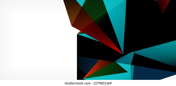 Fondo geométrico triangular de estilo moderno sobre fondo claro. Ilustración vectorial retro. Brillante y colorido. Moderna y de diseño. Ilustración empresarial de vectores. Plantilla geométrica.