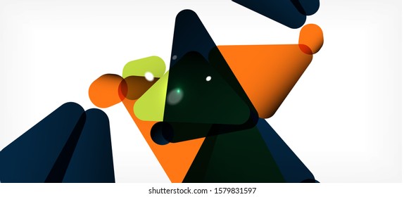 Dreieckiger geometrischer Hintergrund im trendigen Stil auf hellem Hintergrund. Retro, Vektorgrafik. Farbenfroh. Moderner Stil. Vektorgrafik für Geschäftsaktivitäten. Geometrische Vorlage.