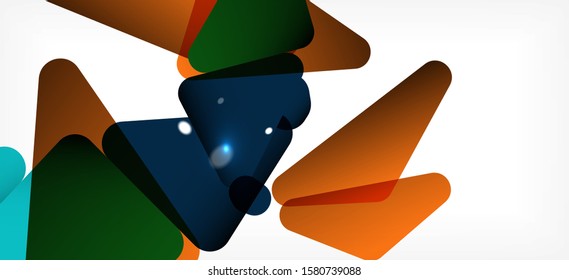 Triangle geometric background in trendy style on light background. Retro vector illustration. Colorful bright. Trendy modern style. Vector business illustration. Geometric template.