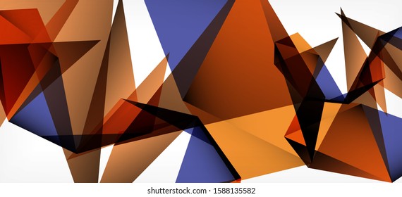 Triangle geometric background in trendy style on light background. Retro vector illustration. Colorful bright. Trendy modern style. Vector business illustration. Geometric template.