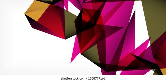 Triangle geometric background in trendy style on light background. Retro vector illustration. Colorful bright. Trendy modern style. Vector business illustration. Geometric template.