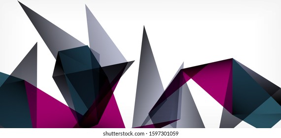 Fondo geométrico triangular de estilo moderno sobre fondo claro. Ilustración vectorial retro. Brillante y colorido. Moderna y de diseño. Ilustración empresarial de vectores. Plantilla geométrica.