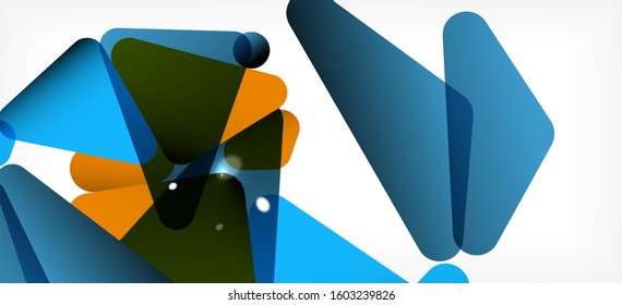 Triangle geometric background in trendy style on light background. Retro vector illustration. Colorful bright. Trendy modern style. Vector business illustration. Geometric template.