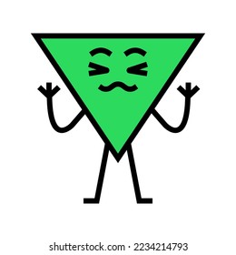 triangle geometric character color icon vector. triangle geometric character sign. isolated symbol illustration