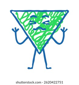 triângulo caractere geométrico ícone doodle esboçar vetor. triângulo sinal de caractere geométrico. símbolo isolado ilustração