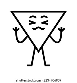 triangle geometric character line icon vector. triangle geometric character sign. isolated contour symbol black illustration