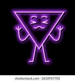 triangle geometric character neon light sign vector. triangle geometric character sign. isolated symbol illustration