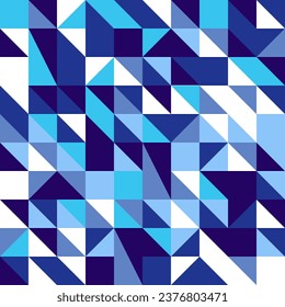 Patrón transparente cuadrado de color geométrico triangular. Borde vectorial de cristal azul abstracto moderno para volante, afiche, invitación, diseño de portada.