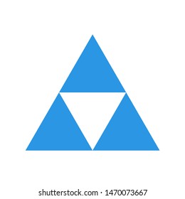 Triangle geometric icon with blue colour illustration. Abstract letter A logo design. Graphic chart icon vector