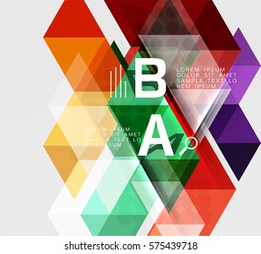 Triangle geometric infographic banner. Vector template background for workflow layout, diagram, number options or web design
