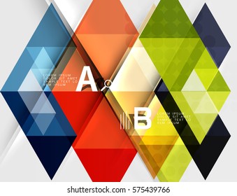 Triangle geometric infographic banner. Vector template background for workflow layout, diagram, number options or web design