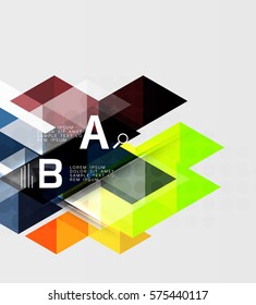 Banner de infografía geométrica de triángulo. Fondo de plantilla de vector para diseño de flujo de trabajo, diagrama, opciones de número o diseño web