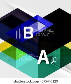 Triangle geometric infographic banner. Vector template background for workflow layout, diagram, number options or web design