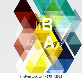 Triangle geometric infographic banner. Vector template background for workflow layout, diagram, number options or web design