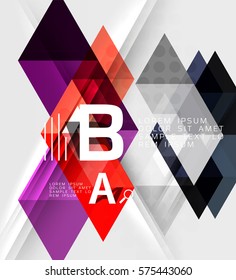 Triangle geometric infographic banner. Vector template background for workflow layout, diagram, number options or web design