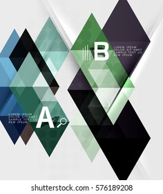 Triangle geometric infographic banner. Vector template background for workflow layout, diagram, number options or web design