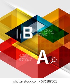 Banner de infografía geométrica de triángulo. Fondo de plantilla de vector para diseño de flujo de trabajo, diagrama, opciones de número o diseño web