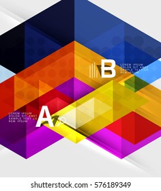 Triangle geometric infographic banner. Vector template background for workflow layout, diagram, number options or web design