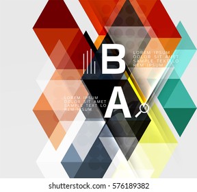 Triangle geometric infographic banner. Vector template background for workflow layout, diagram, number options or web design