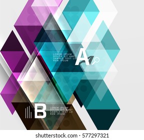 Triangle geometric infographic banner. Vector template background for workflow layout, diagram, number options or web design