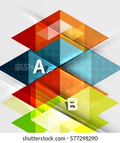 Triangle geometric infographic banner. Vector template background for workflow layout, diagram, number options or web design