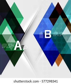 Triangle geometric infographic banner. Vector template background for workflow layout, diagram, number options or web design