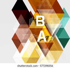 Triangle geometric infographic banner. Vector template background for workflow layout, diagram, number options or web design
