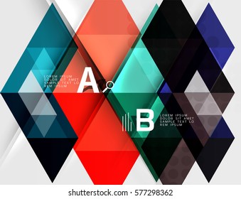 Banner de infografía geométrica de triángulo. Fondo de plantilla de vector para diseño de flujo de trabajo, diagrama, opciones de número o diseño web